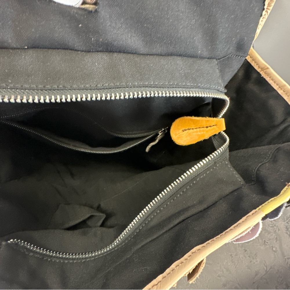 Handcrafted Multicolored Patchwork Leather Silver… - image 7